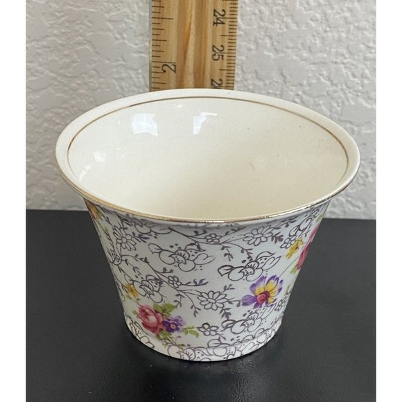 James Kent Fenton Pearl Delight Open Sugar Bowl England 2" Tall Floral - Picture 8 of 8